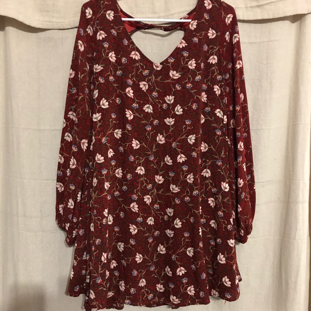 Rust Floral Dress